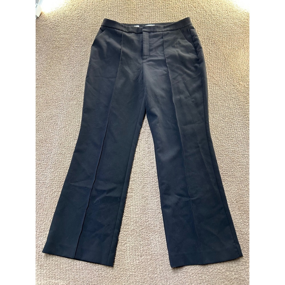 Nine West Womens Black Wide Leg Pintuck Dress Pants Size 16 Trousers